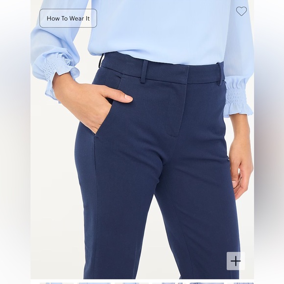 J Crew Kallie Straight-Leg Pant, 00, Navy - Picture 2 of 9